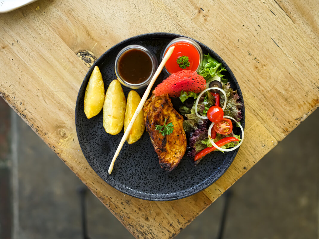 Plating steak