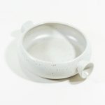 Mangkok Keramik Nuanza Two Handle white Spotting series