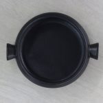 Nuanza Mangkok Keramik Dua Handle Hitam Doff